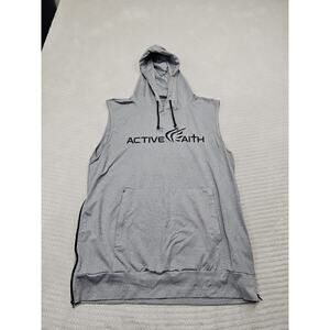 Active Faith Shirt Mens Large In Jesus Name I Play Hooded Sleeveless